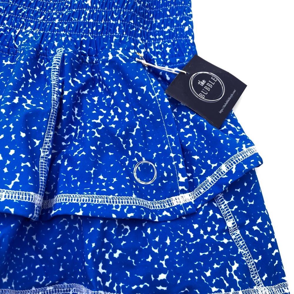 The Bubble Lifestyle Blue Dot Ruffle Golf Tennis Sport Skirt Skort - Picture 6 of 7